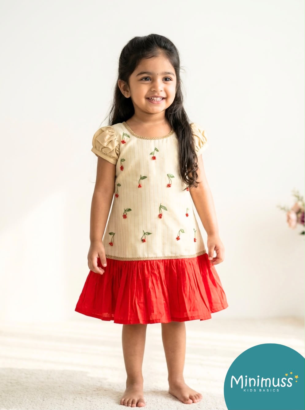 ONAM2026- 12- CHERRY BLOOM DROP FROCK
