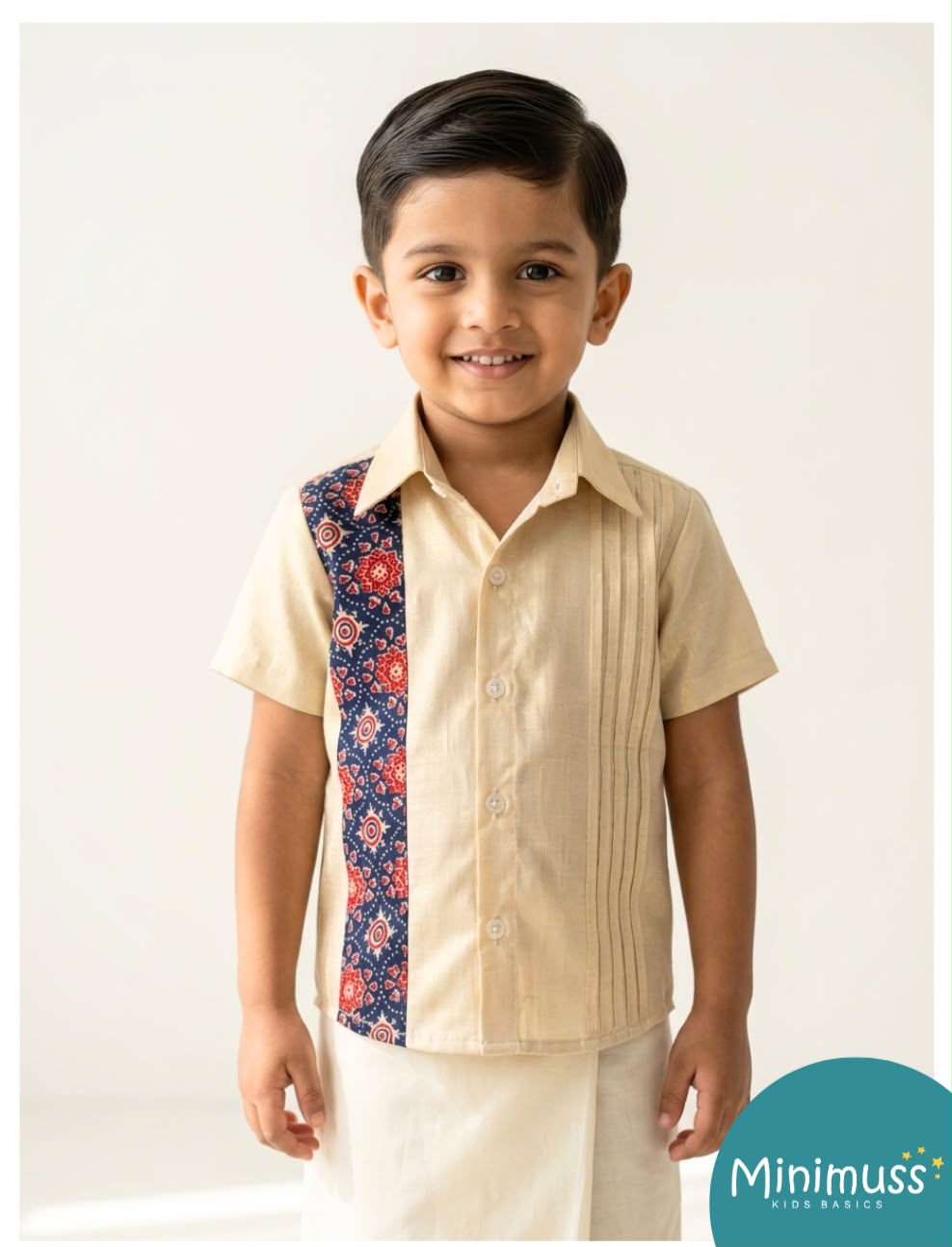 ONAM2026 -14-BLUE AJRAKH KASAVU SHIRT