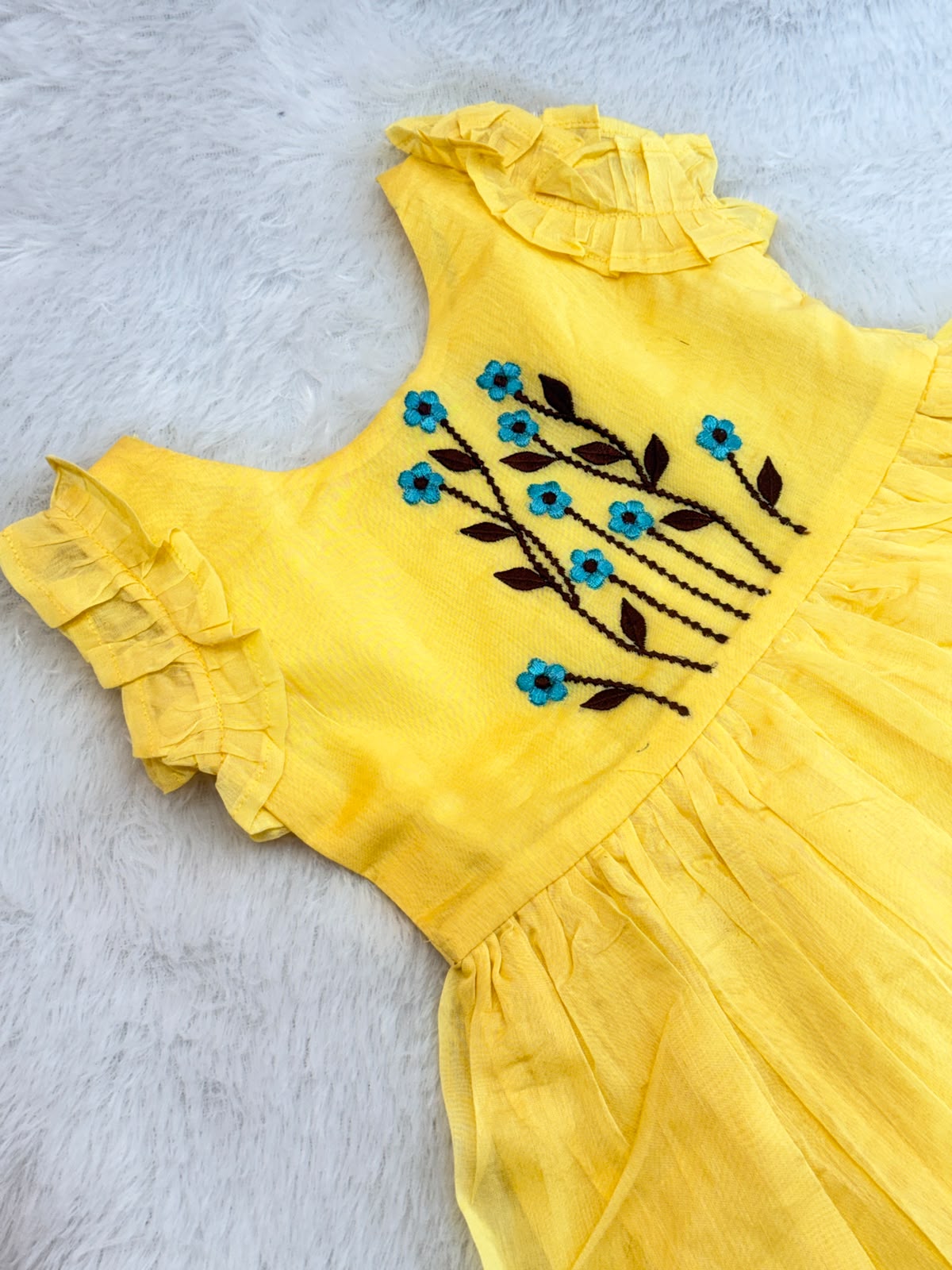 BABY BLOOM -GK002- YELLOW EMBROIDERY FROCK