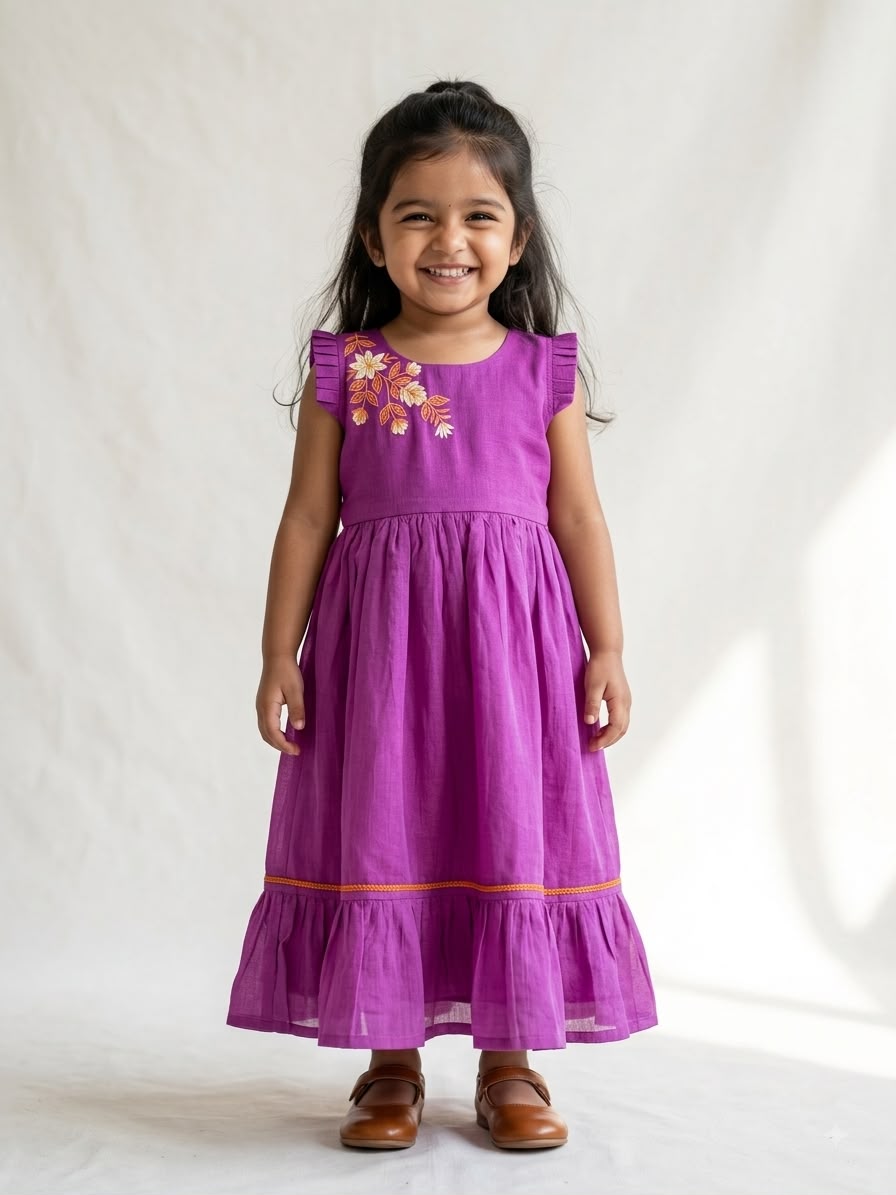 BABY BLOOM -GK003- LAVENDER EMBROIDERY FROCK