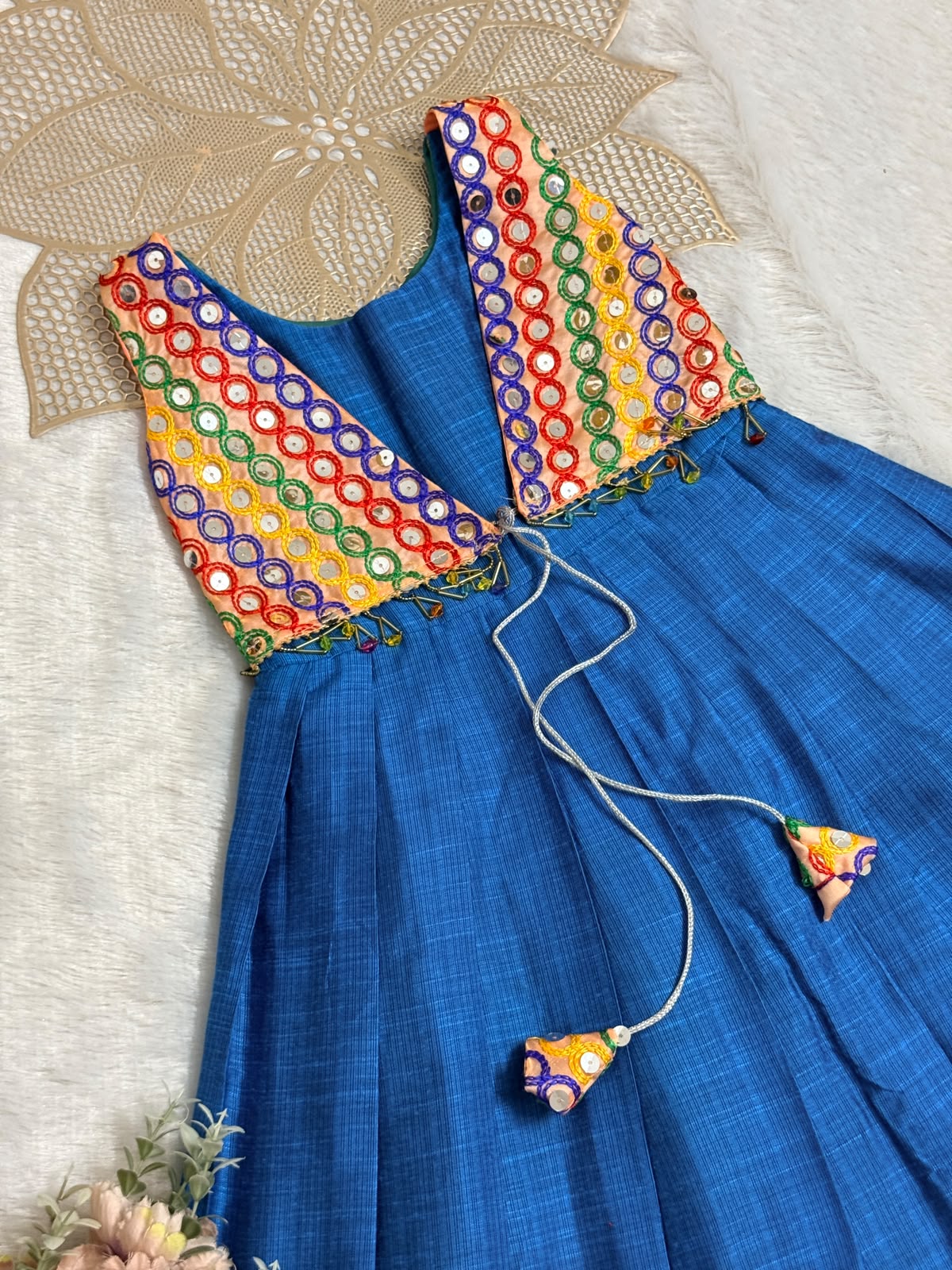 NAVRATHRI2026 -NV009-BLUE DESIGNER FROCK