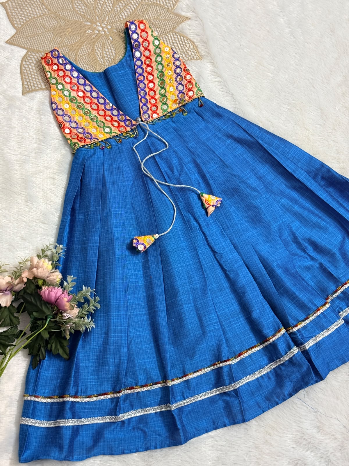 NAVRATHRI2026 -NV009-BLUE DESIGNER FROCK
