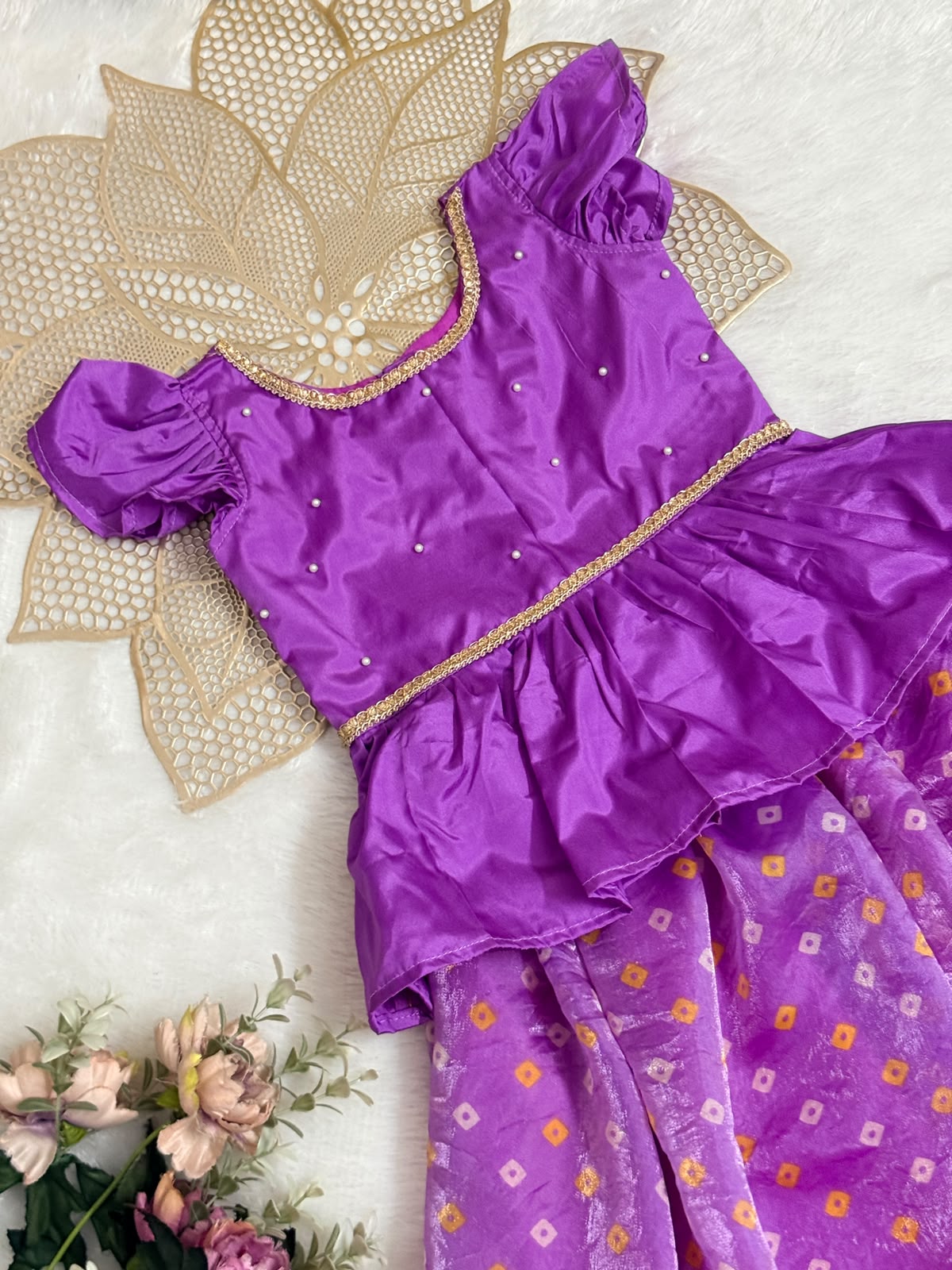 NAVRATHRI2026 -NV013-LAVENDER BHANDHINI SKIRT SET