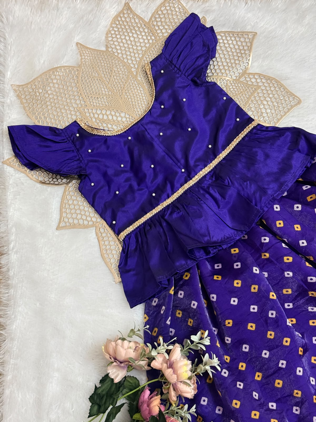 NAVRATHRI2026 -NV014-ROYAL BLUE BHANDHINI SKIRT SET