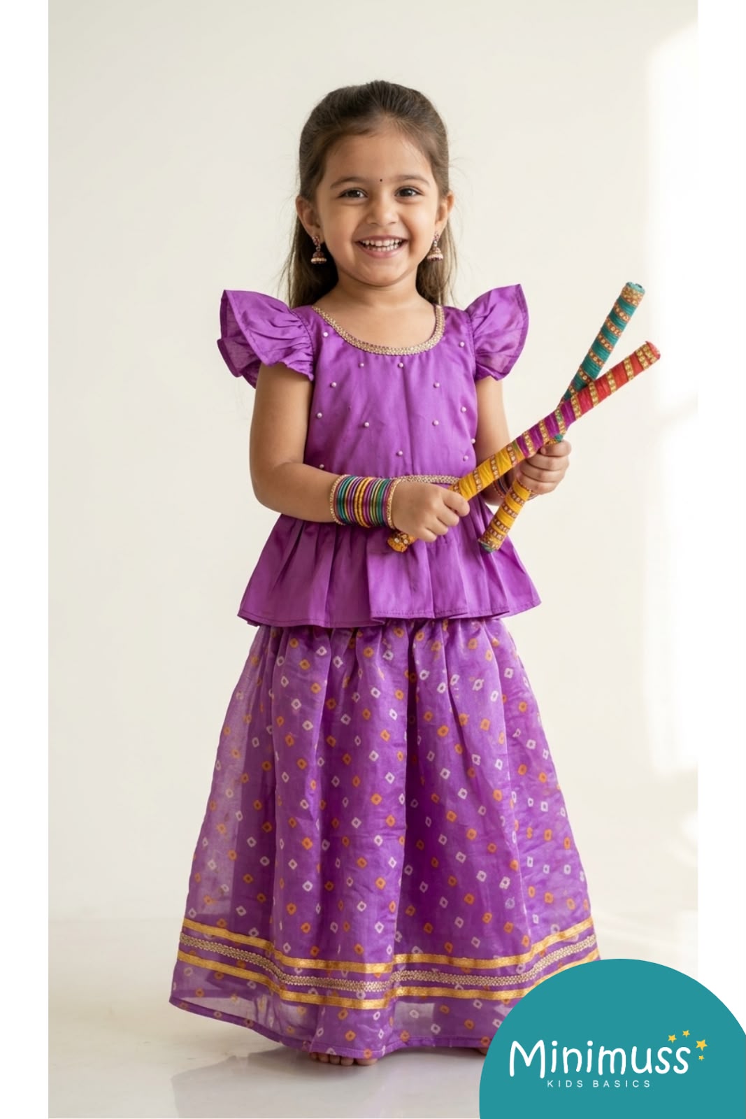 NAVRATHRI2026 -NV013-LAVENDER BHANDHINI SKIRT SET
