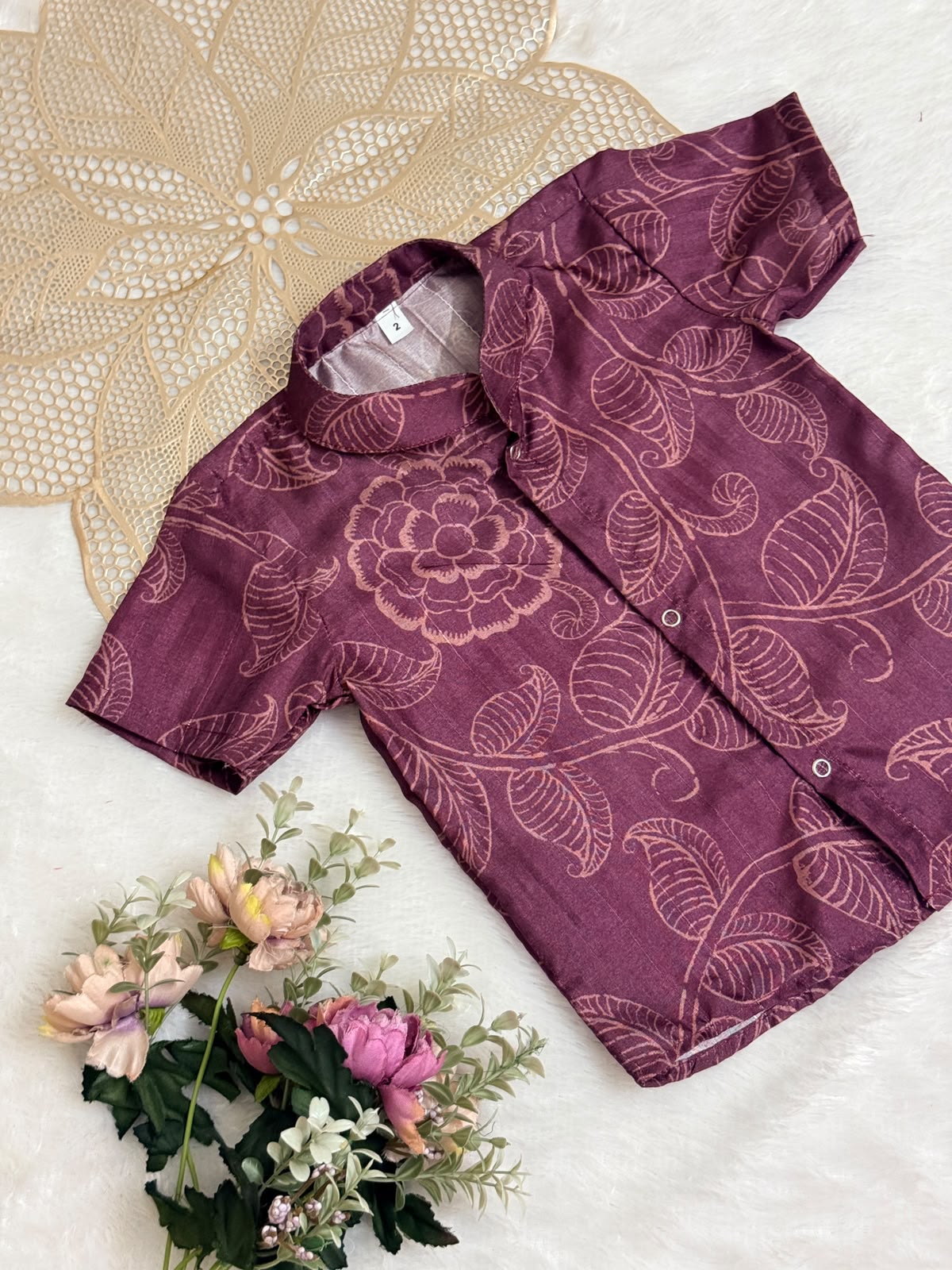 DIWALI2026 -DWB001- MAUVE FLORAL SHIRT