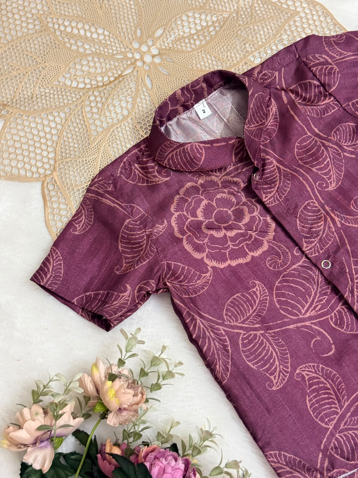 DIWALI2026 -DWB001- MAUVE FLORAL SHIRT