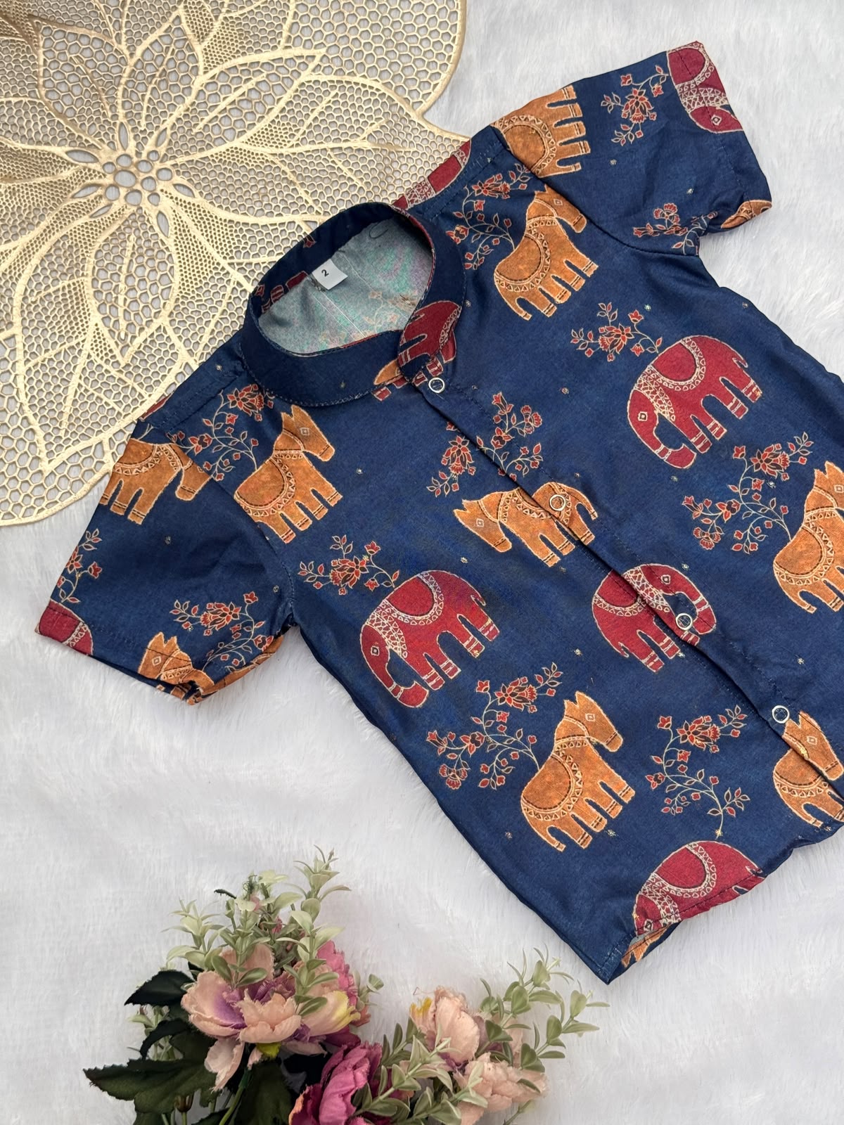 DIWALI2026 -DWB019- BLUE ELEPHANT SHIRT