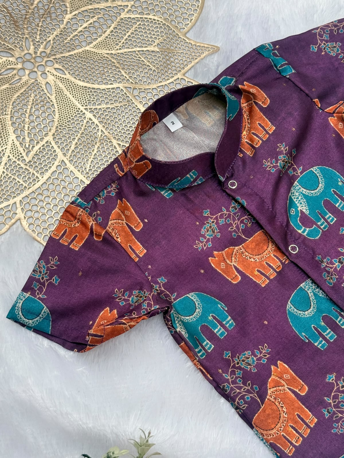 DIWALI2026 -DWB020- PURPLE ELEPHANT SHIRT