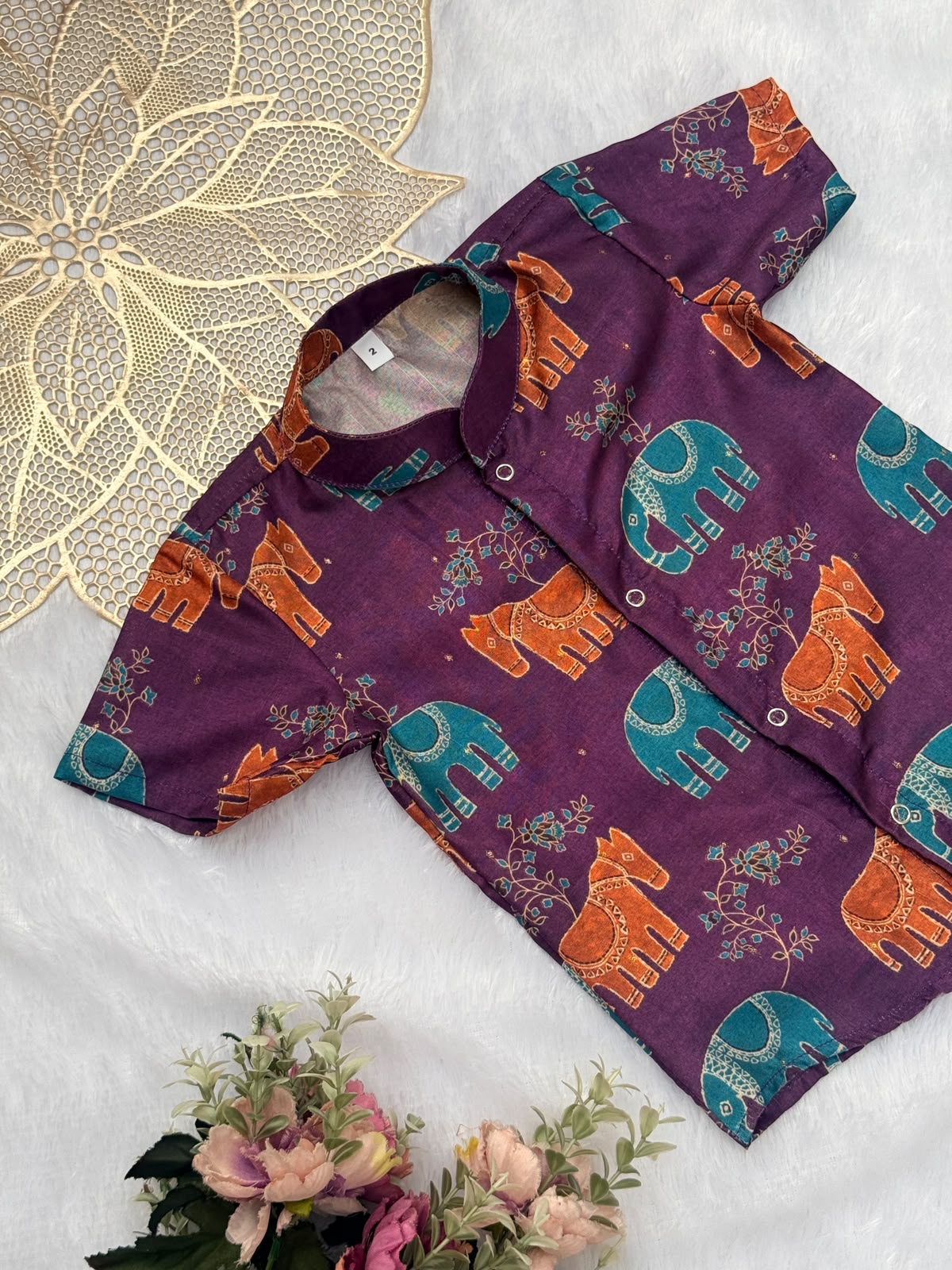 DIWALI2026 -DWB020- PURPLE ELEPHANT SHIRT