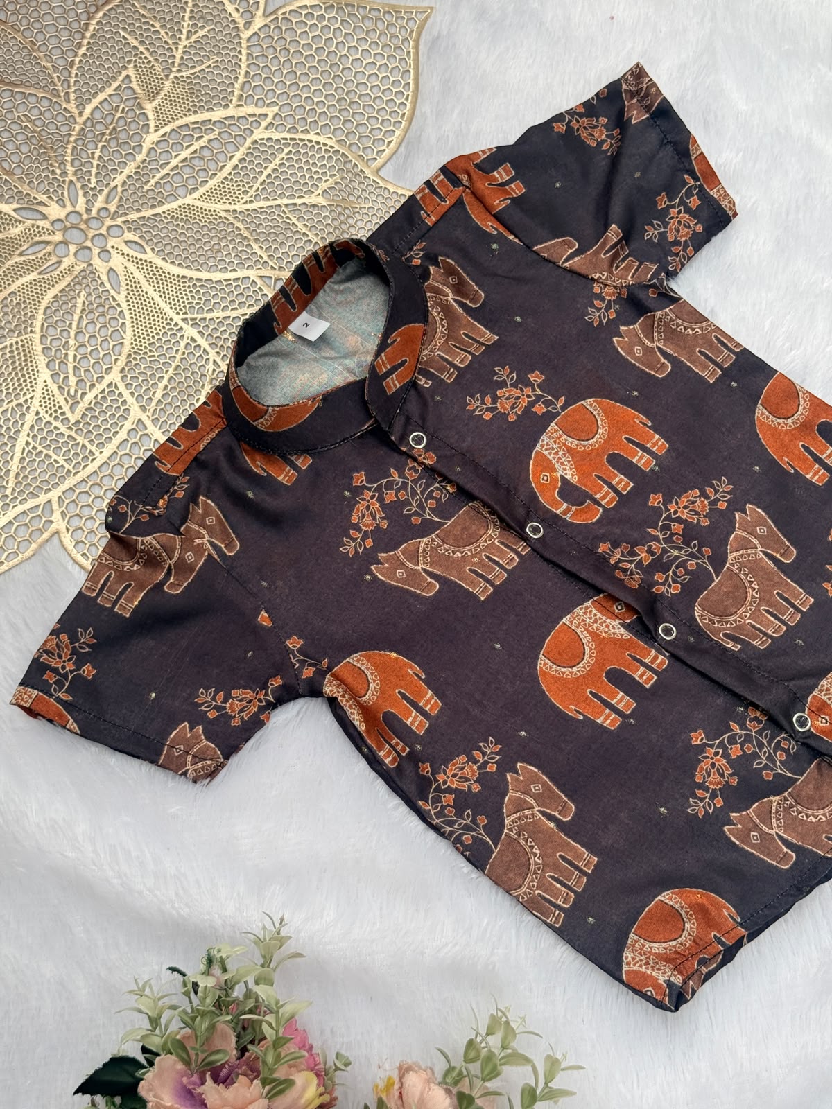 DIWALI2026 -DWB021- BLACK ELEPHANT SHIRT