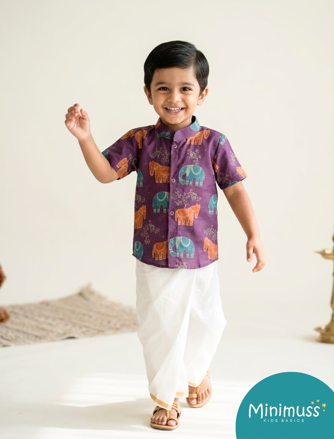 DIWALI2026 -DWB020- PURPLE ELEPHANT SHIRT