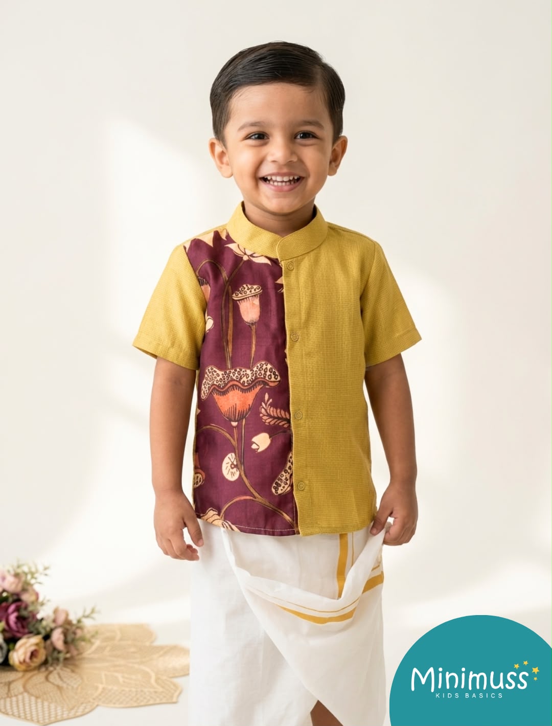 DIWALI2026 -DWB004-PURPLE KALAMKARI/GREEN KOTADORIA SHIRT