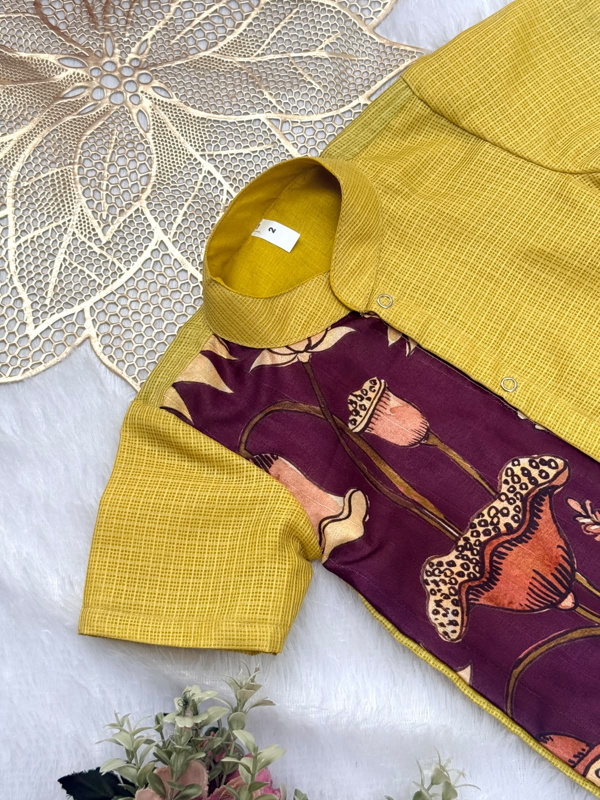 DIWALI2026 -DWB004-PURPLE KALAMKARI/GREEN KOTADORIA SHIRT