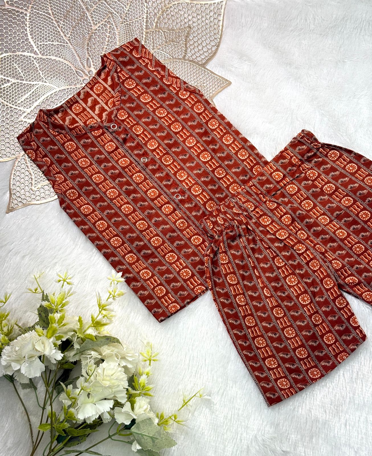 DAILY PLAY -NYC025- BROWN STRIP COORDSET